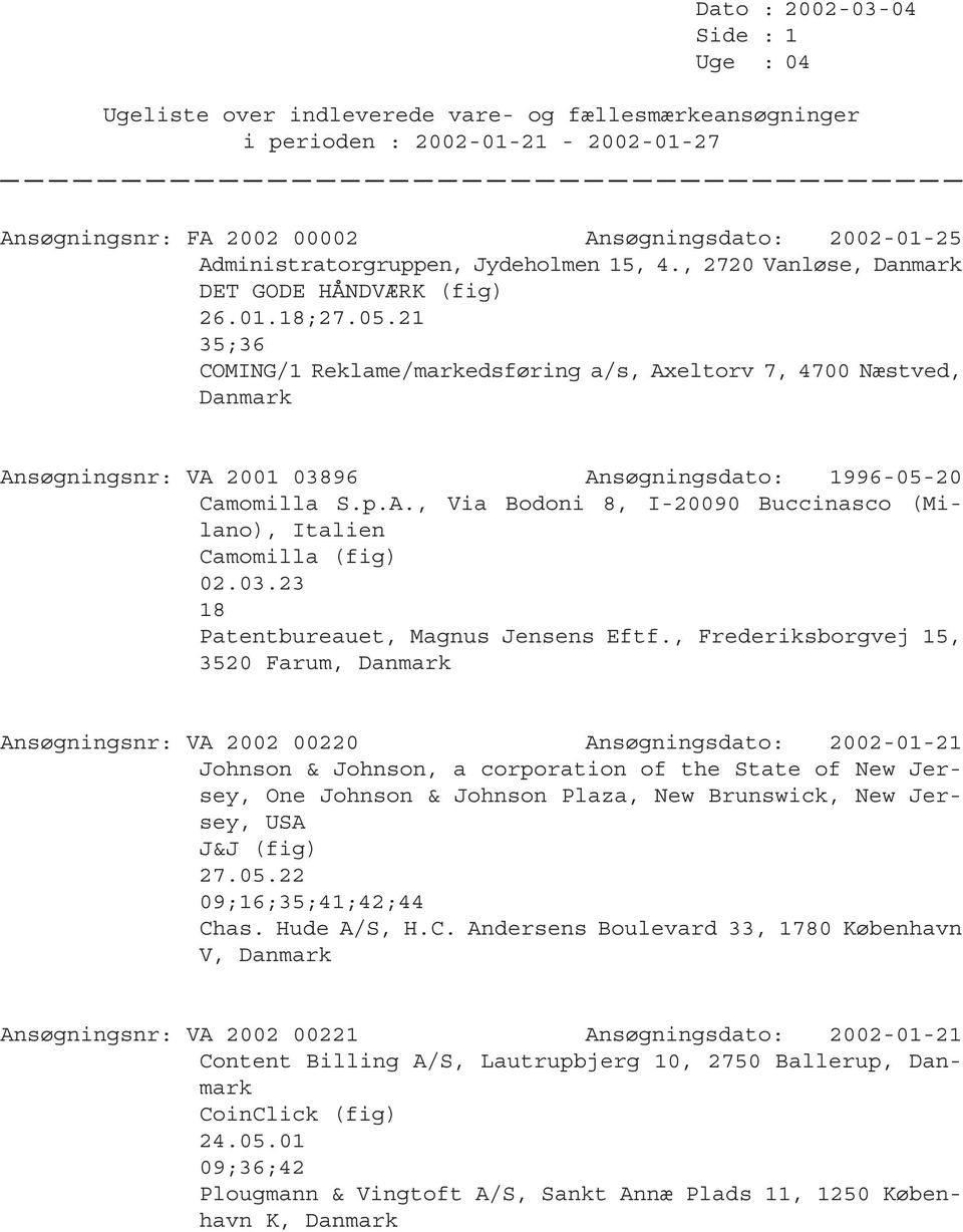 03.23 18 Patentbureauet, Magnus Jensens Eftf.