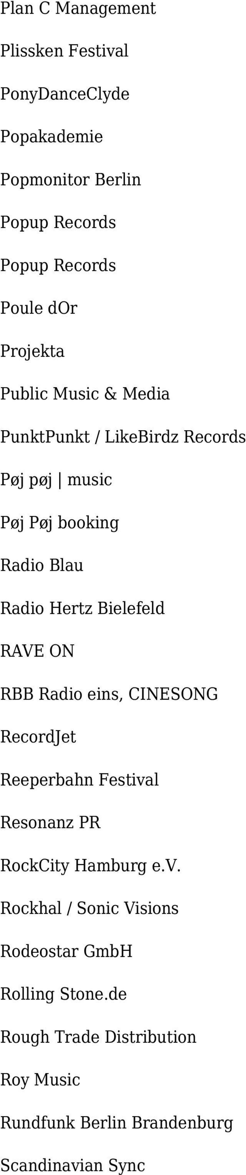 Bielefeld RAVE ON RBB Radio eins, CINESONG RecordJet Reeperbahn Festiva