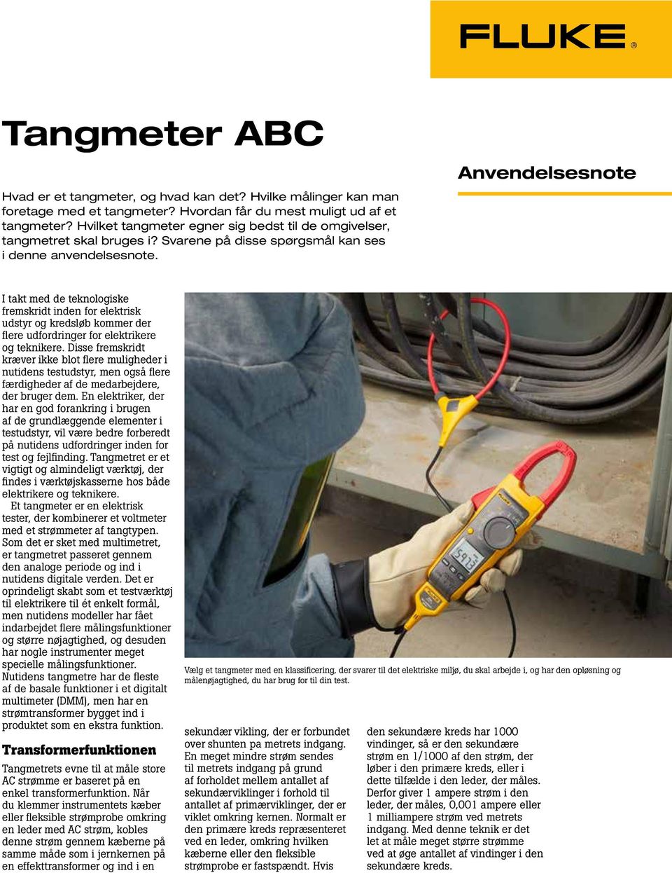 Tangmeter ABC. Anvendelsesnote. Transformerfunktionen - PDF Free Download