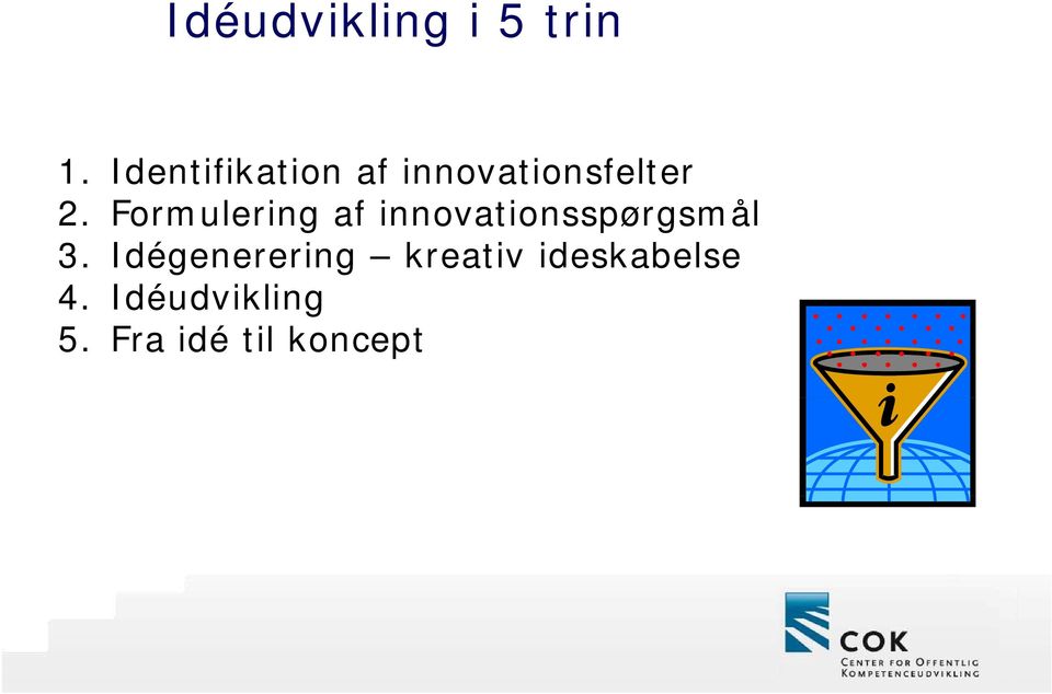 Formulering af innovationsspørgsmåli 3.