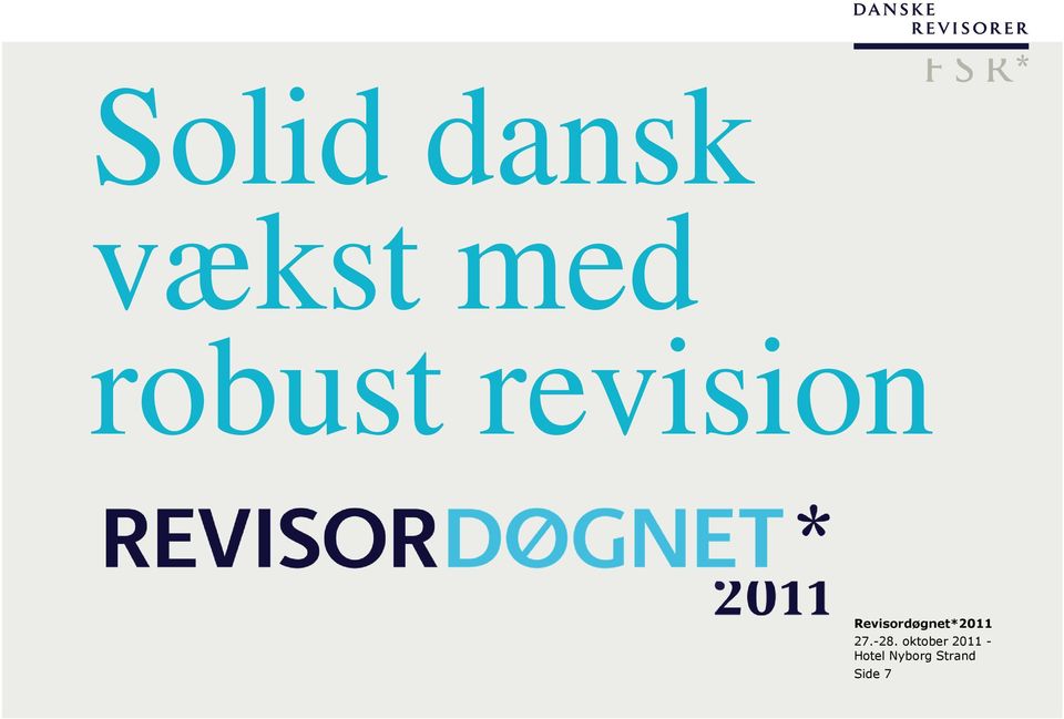 Revisordøgnet*2011 27.-28.