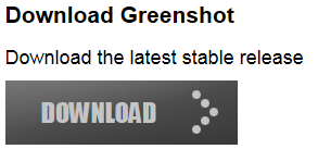 Installation af programmet 1 Programmet kan installeres gratis via http://getgreenshot.org/downloads/. Klik på knappen DOWNLOAD.