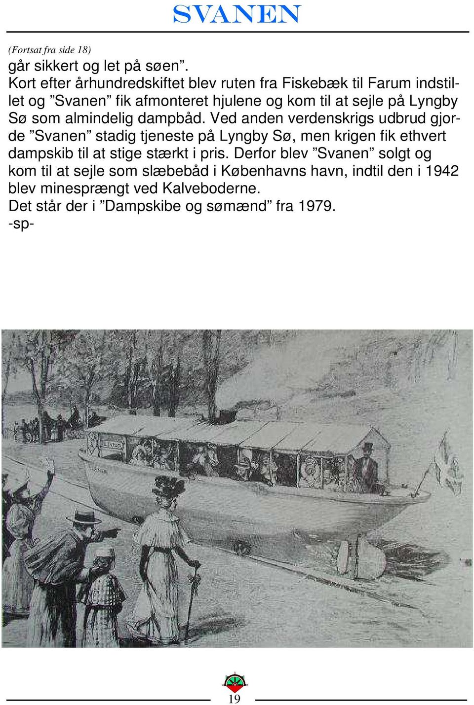 Lyngby Sø som almindelig dampbåd.