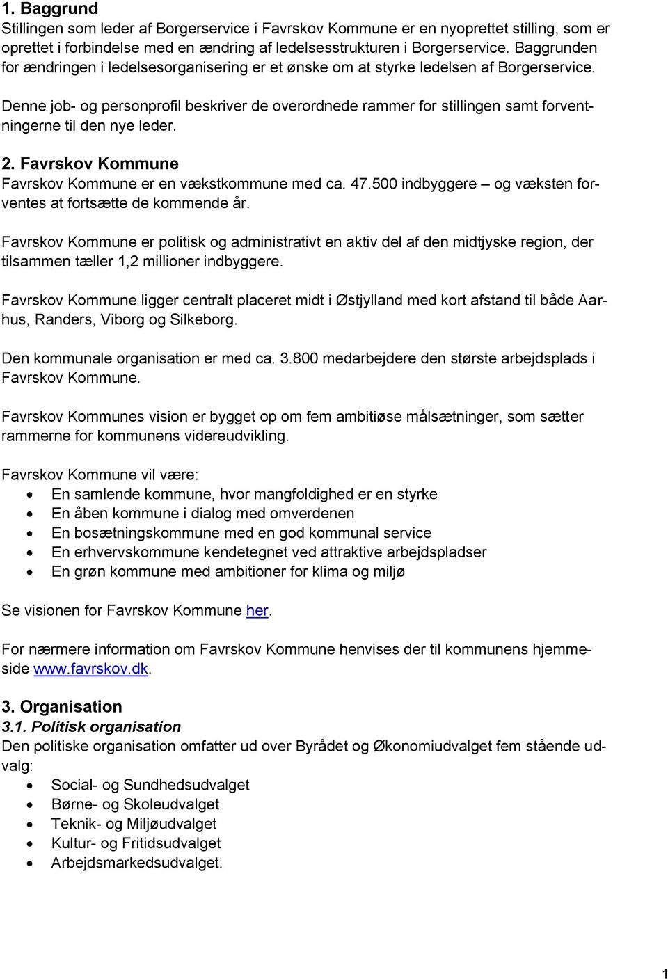 Job- og personprofil til stillingen som leder af Borgerservice i Favrskov  Kommune - PDF Free Download
