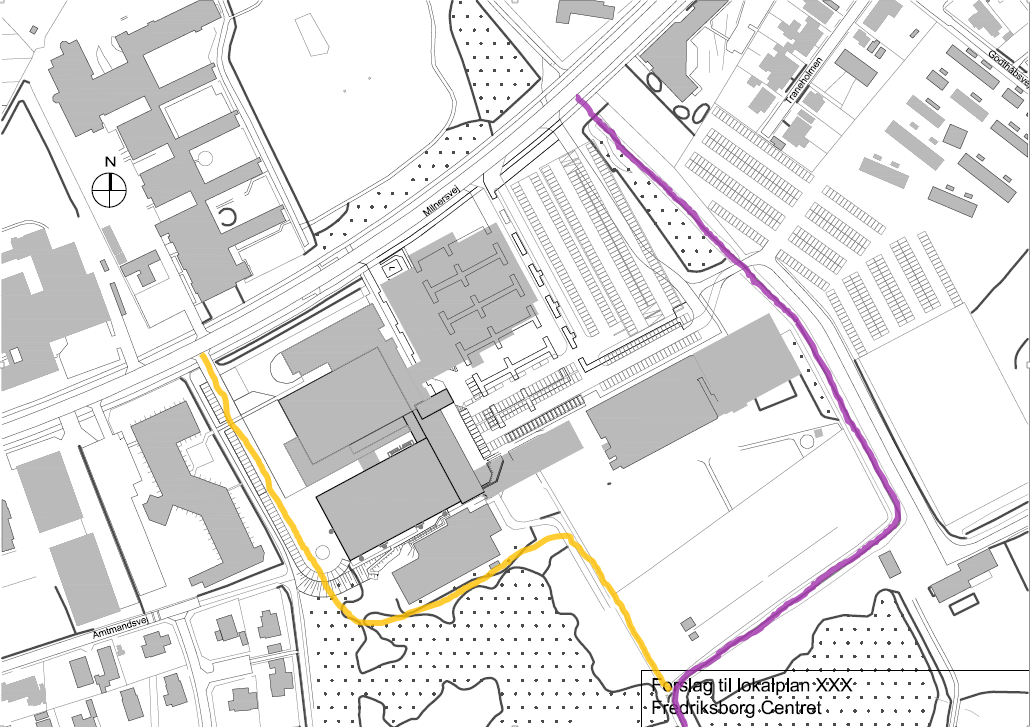 5 Busrute I dette notat er det vurderet, hvordan en eventuel busrute fra Hillerød Syd kan have linjeføring ind over FrederiksborgCentrets område.
