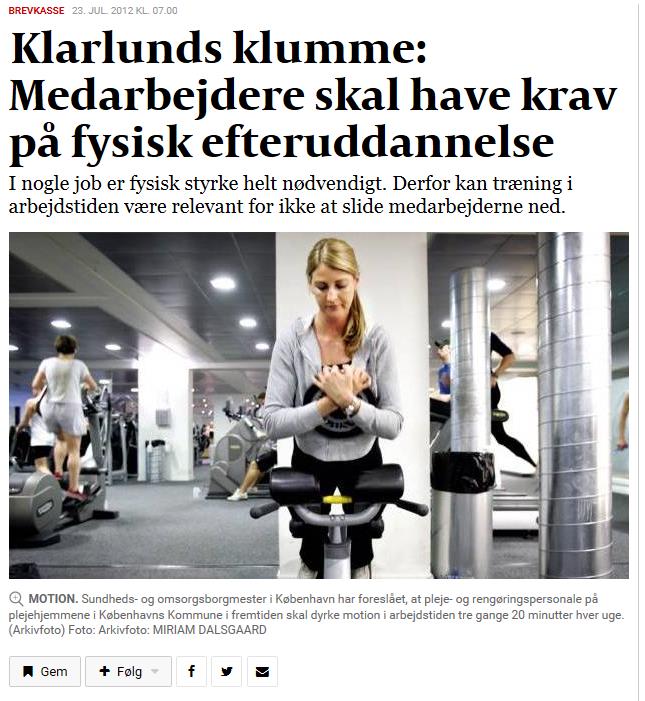 Fysisk efteruddannelse Bente Klarlund Pedersen Efterlønnen er ved at forsvinde. Derfor er man også nødt til at afskaffe nedslidningen.