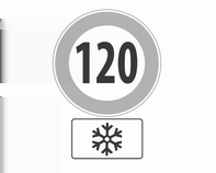 194 Kørsel og betjening Der kan vises flere skilte på displayet samtidig. Desuden vises den aktuelt gældende hastighedsbegrænsning permanent på nederste linje i førerinformationscentret.