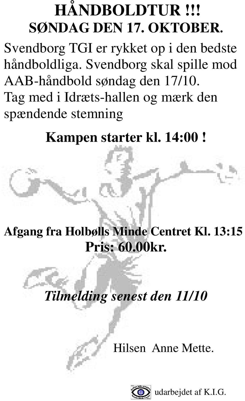 Svendborg skal spille mod AAB-håndbold søndag den 17/10.