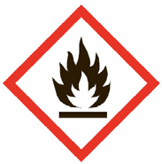 Farligt H228 Brandfarligt fast stof. P280 Bær beskyttelseshandsker/beskyttelsestøj/øjenbeskyttelse/ansigtsbeskyttelse. P370+P378 Ved brand: Anvend CO 2, pulver eller vandspray til brandslukning.