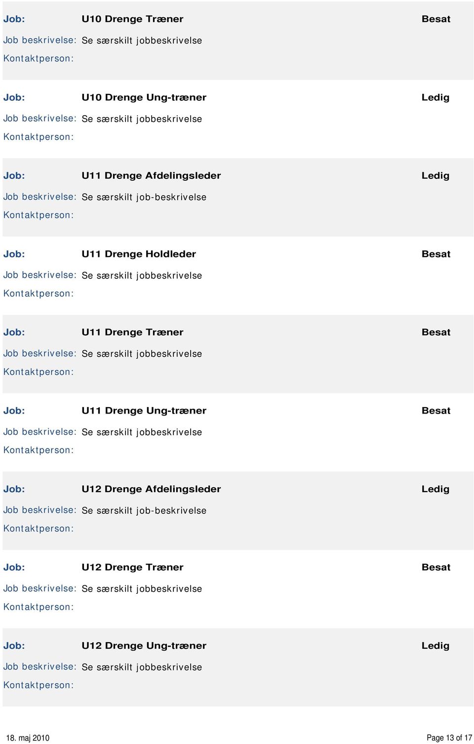 U11 Drenge Ung-træner U12 Drenge Afdelingsleder U12