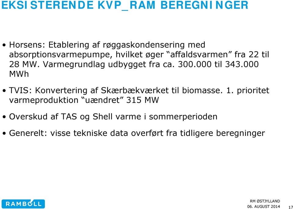 000 MWh TVIS: Konvertering af Skærbækværket til biomasse. 1.