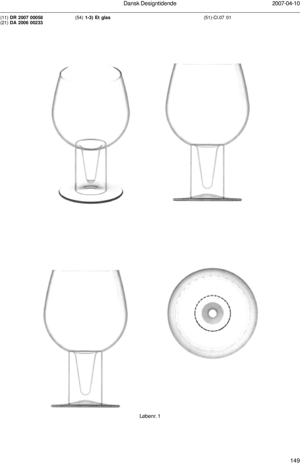 00058 (54) 1-3) Et glas