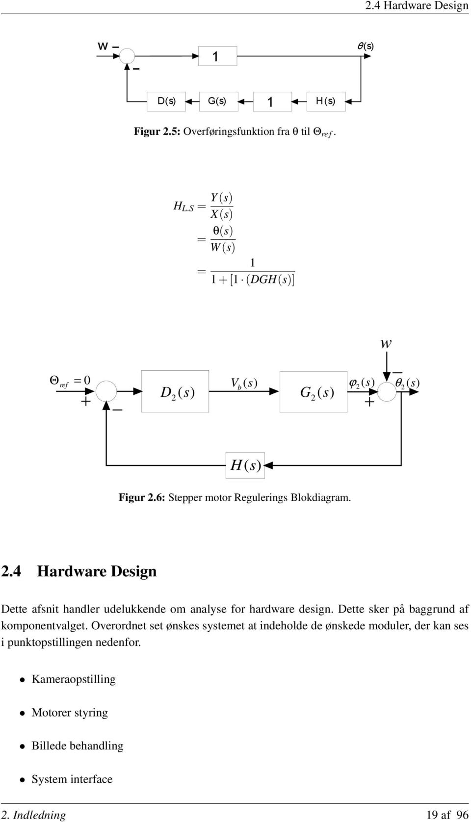 6: Stepper motor Regulerings Blokdiagram. 2.4 Hardware Design Dette afsnit handler udelukkende om analyse for hardware design.