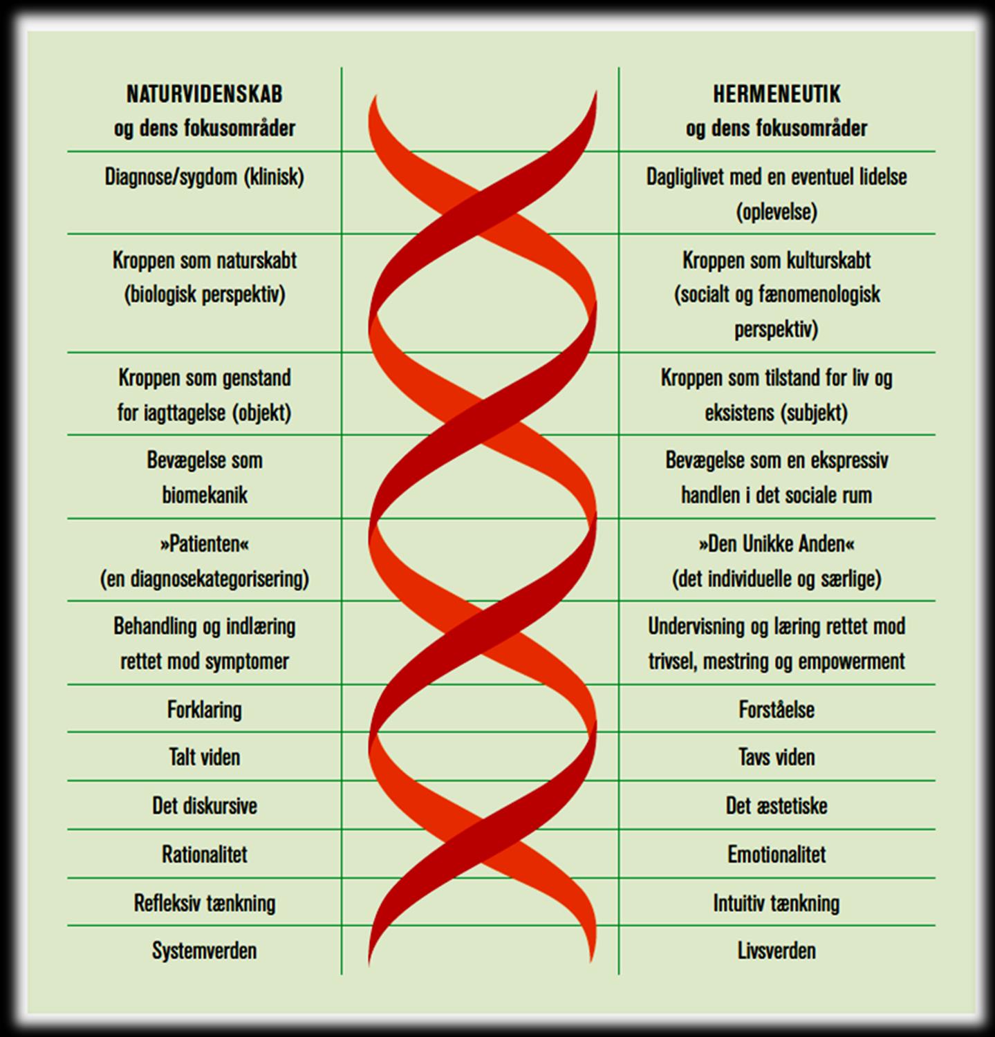 Sundhedsarbejdet mellem Forklaring og Forståelse Sundhedsarbejdets DNA-kæde i spændingsfeltet mellem