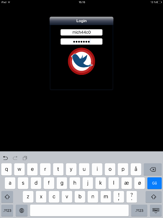 EasyIQ App en starter nu op og du kan nu logge ind.