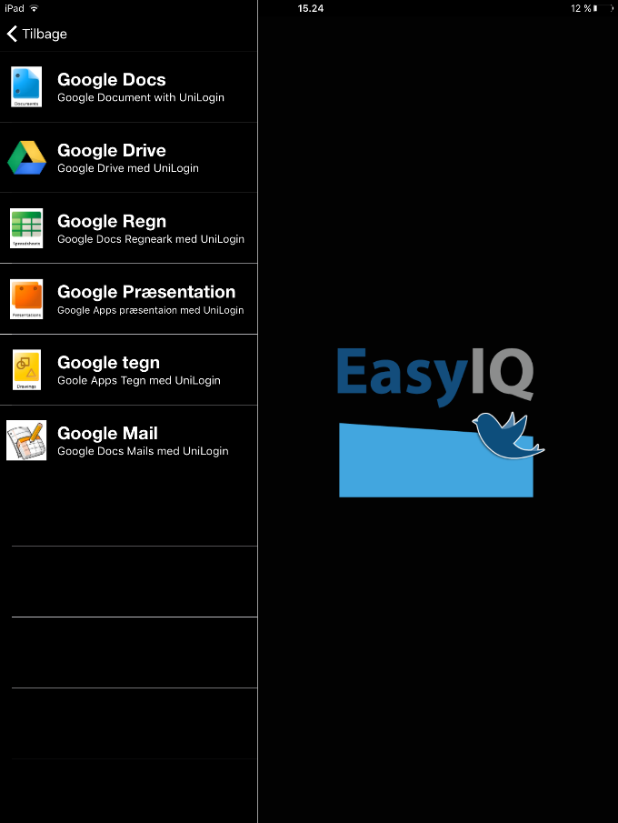 4. Du kan nu skrive din stil på din ipad, iphone eller ipod. Brug Google Apps i EasyIQ App en 1.