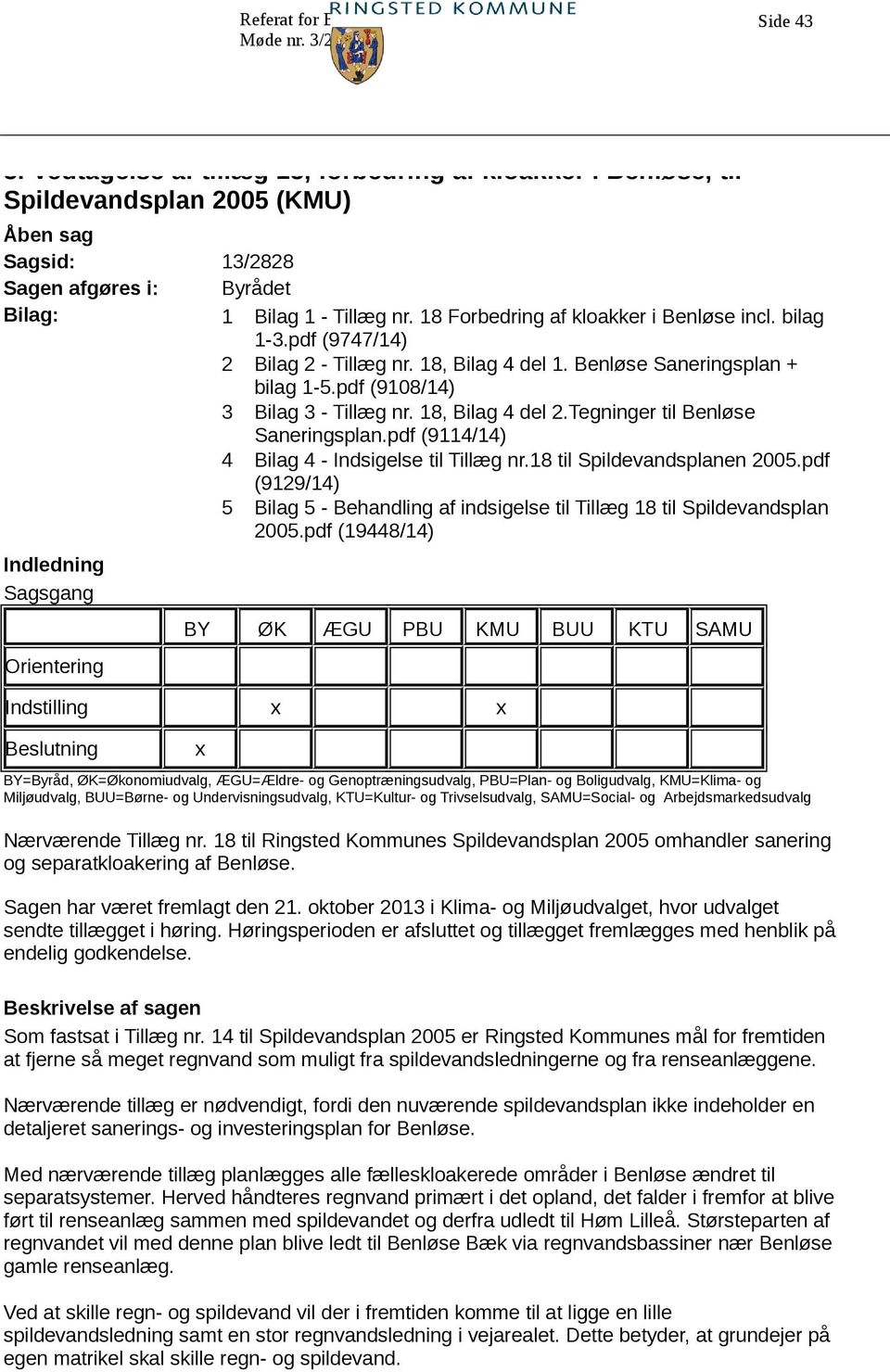 Tegninger til Benløse Saneringsplan.pdf (9114/14) 4 Bilag 4 - Indsigelse til Tillæg nr.18 til Spildevandsplanen 2005.