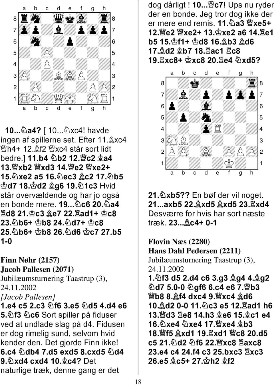 b6+ b8 26. d6 c7 27.b5 - Finn Nøhr (257) Jacob Pallesen (27) Jubilæumsturnering Taastrup (3), 24..22 [Jacob Pallesen].e4 c5 2.c3 f6 3.e5 d5 4.d4 e6 5.