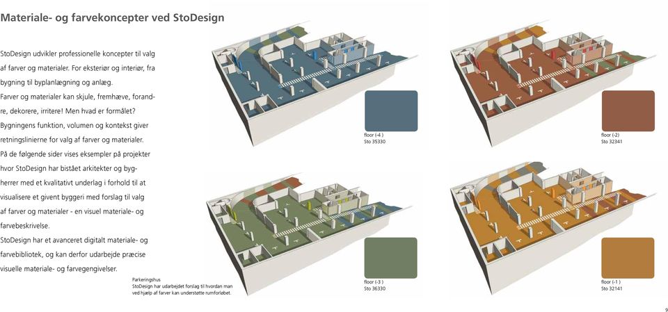 På de følgende sider vises eksempler på projekter hvor StoDesign har bistået arkitekter og bygherrer med et kvalitativt underlag i forhold til at visualisere et givent byggeri med forslag til valg af