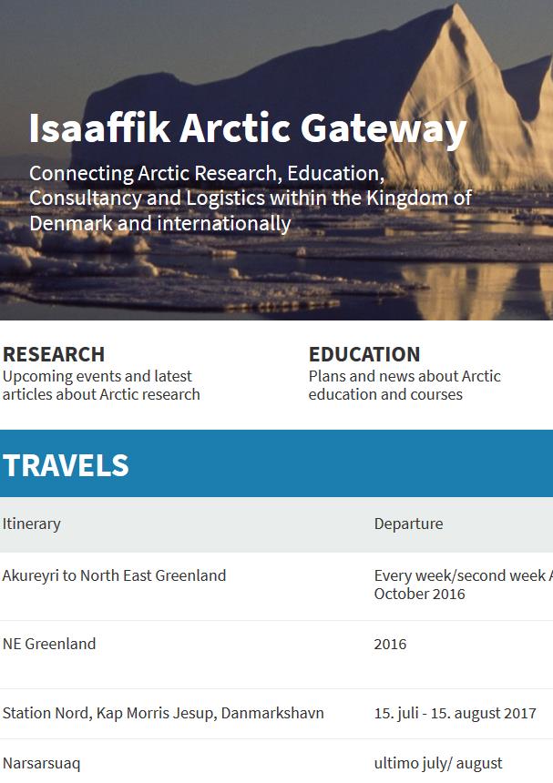 Initiativer fra handlingsplanen 1.1 Støtte yderligere udvikling af Isaaffik-portalen.