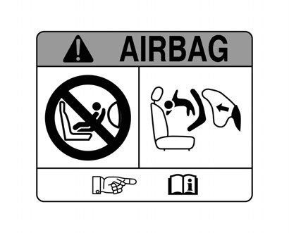 36 Sæder og støtter Barnesæder på passagerforsæde med airbags Advarsel i henhold til EU-forordning R94.