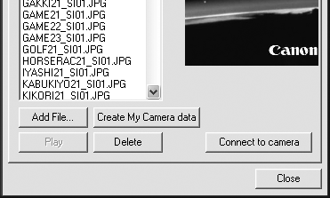 Brug af softwaren på Windows-platformen Avancerede teknikker 43 4 Klik på, når du har gemt filen, og luk My Camera Maker-vinduet. Du har nu føjet filen til computeren som en indstillingsfil.