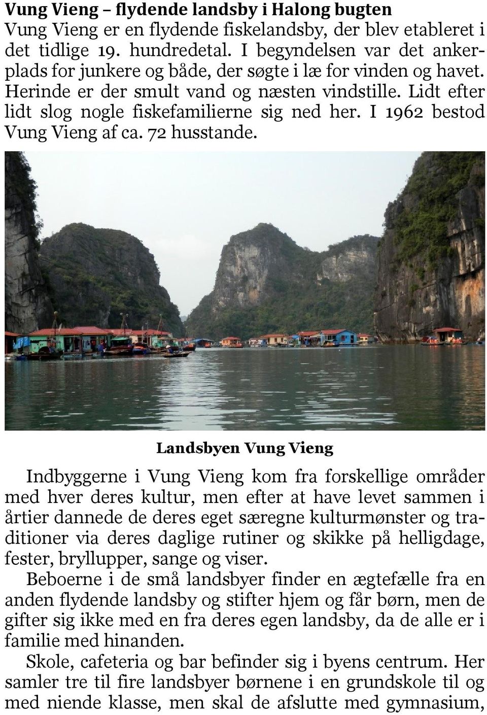 I 1962 bestod Vung Vieng af ca. 72 husstande.