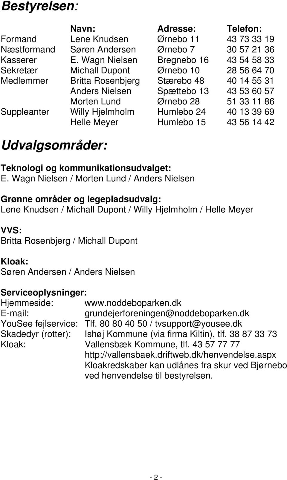 33 11 86 Suppleanter Willy Hjelmholm Humlebo 24 40 13 39 69 Helle Meyer Humlebo 15 43 56 14 42 Udvalgsområder: Teknologi og kommunikationsudvalget: E.