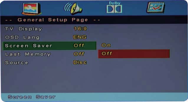 Anvendelse af DVD OSD-sprog (Menusprog) Funktionen anvendes til valg af OSD-sprog. Pauseskærm Start pauseskærmen.