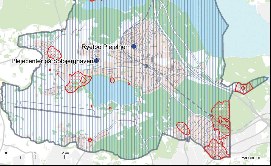 OSD og NFI områder og plejecentre i Furesø kommune. Redegørelseskort 9.
