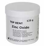 Rodbehandling TopDent Zinkilte Zinkilte pulver, TopDent Zinkilte og TopDent Eugenol blandes til provisorisk fyldning. Zinkilte pulver, 125 g. 1 stk.