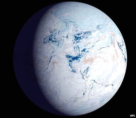Snowball Earth : Is-albedo feedback => is-udbredelse til