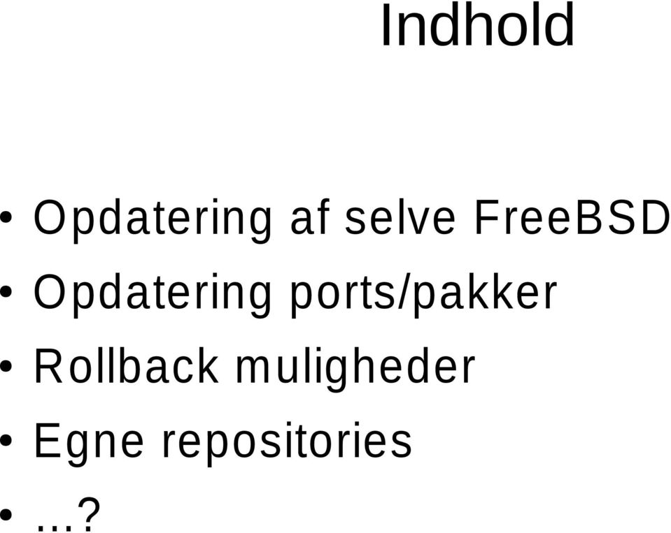 ports/pakker Rollback