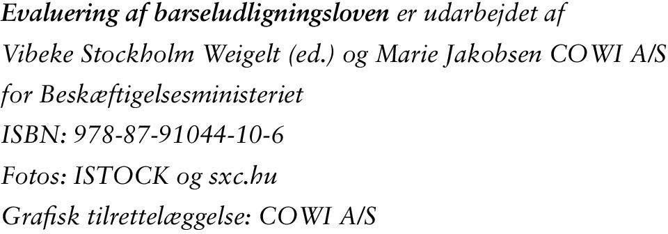 ) og Marie Jakobsen COWI A/S for