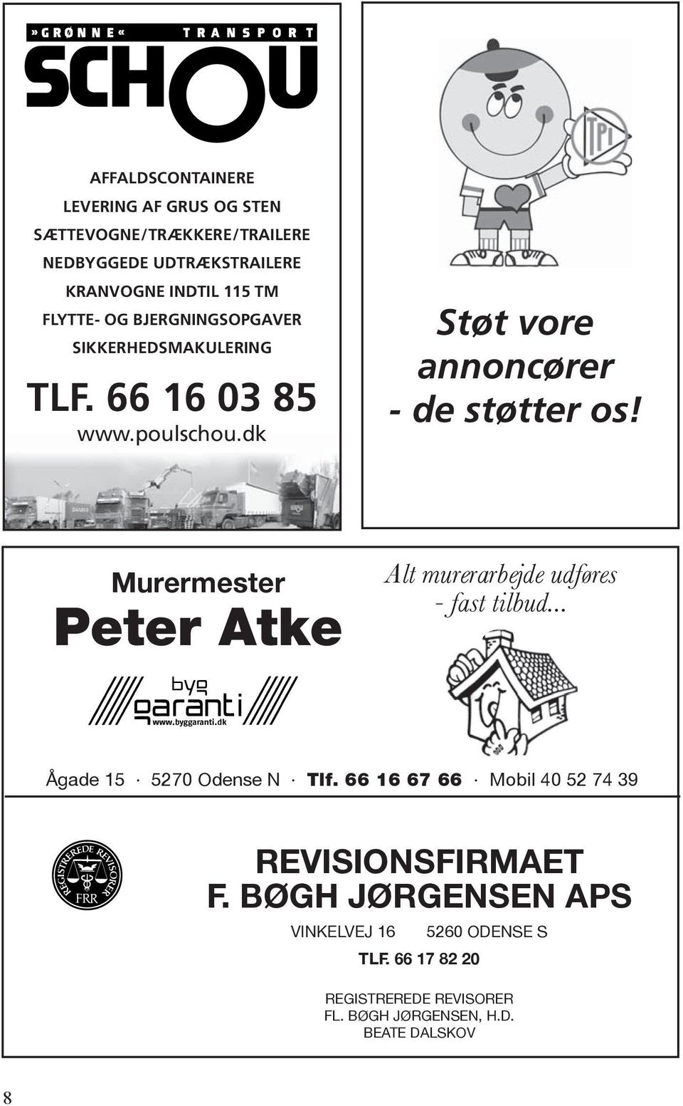 Murermester Peter Atke Alt murerarbejde udføres - fast tilbud... Ågade 15 5270 Odense N Tlf.