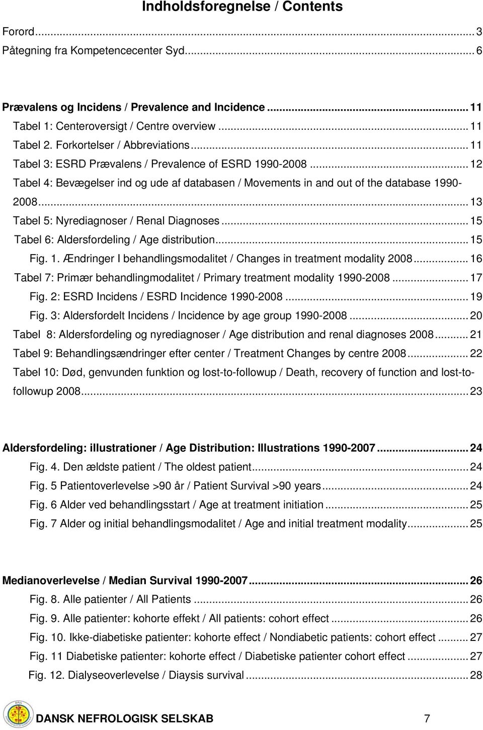 .. 13 Tabel 5: Nyrediagnoser / Renal Diagnoses... 15 Tabel 6: Aldersfordeling / Age distribution... 15 Fig. 1. Ændringer I behandlingsmodalitet / Changes in treatment modality 28.