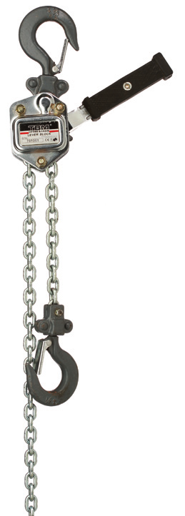TÜV-godkendt TBM Skraldekædetalje TÜV Approved TBM Lever Chain Hoist Varenr./Article No. Farve Colour Kæde diam Chain Diam Løftelængde/ Hoist Length /Stk./ Pc. Test Load STALJE250/3 Grå/Grey 6mm 3m 2.