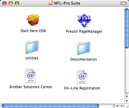 Medfølgende cd-rom med MFL-Pro Suite 1 1 Medfølgende cd-rom med MFL-Pro Suite Macintosh Installer MFL-Pro Suite Du kan installere MFL-Pro Suite-softwaren og multifunktionsdrivere.