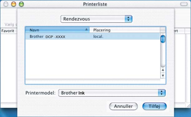 Installere drivere og software Macintosh 5 Brother-softwaren søger nu efter Brotherenheden. Imens vises følgende skærmbillede. 6 Klik på OK, når denne skærm vises.