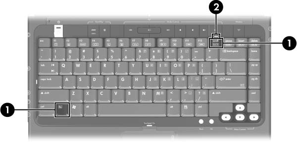 Tastatur og TouchPad Tænde og slukke for det integrerede, numeriske tastatur Hvis det integrerede, numeriske tastatur er deaktiveret, skal du trykke på Fn+Num Lk 1 for at aktivere det.