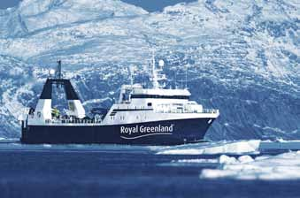 ROYAL GREENLANDS FLÅDE Royal Greenlands fiskerflåde består af tre havgående rejeproduktionstrawlere og en havgående trawler til fangst af hellefisk, torsk, rødfisk mm.