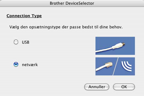 Installering af driveren og softwaren For brugere af netværksinterface (kun DCP-315CN) For Mac OS X 10.2.4 eller nyere Vigtigt!