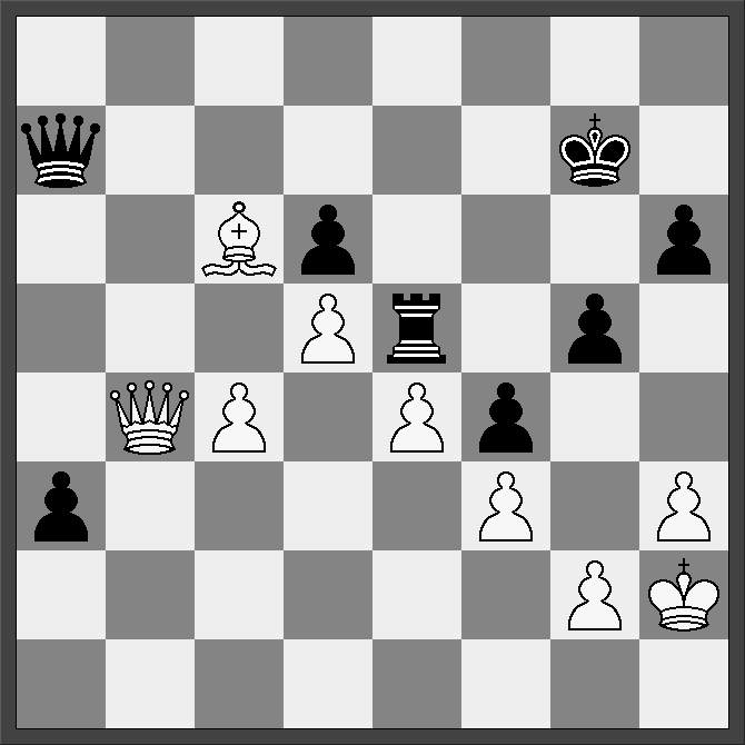 Nyt fra Sønderjysk Skak Nummer 58 Side 11 21. d6 Her ser vi vigtigheden af støttepunktet d6. Hvids fordel er øget, da sort er i bekneb for fornuftige træk.