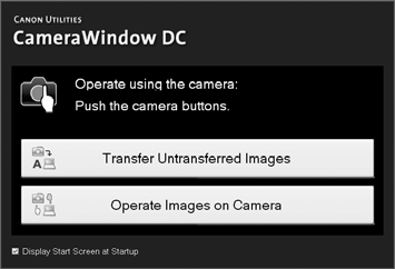 og [CameraWindow]. CameraWindow vises. Macintosh CameraWindow vises, når du slutter kameraet til computeren.