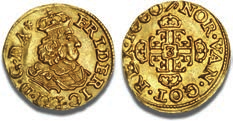 DNF Denne og de følgende to interessante kastemønter blev slået til anvendelse ved kongens kroning d. 23.