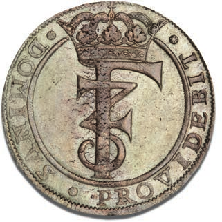 Lerche, 775 535 4,000 34 VF 1+ 4 mark / krone 1666, H