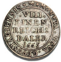Glückstadt, 4 mark / krone 1660, H 153A, S 35, ex.