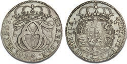 77 VF-F 1+-1 4 mark / krone 1690, H 88, S 3, Dav. 3640, Aagaard 49, ex.