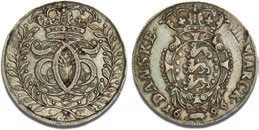 étårstalstype 270 2,000 Frederik IV, 1699-1730 92 VF-F 1+-1 Sølvafslag af 3 dukat u. år (1699), H 1, S 1c, Sieg 52, 6,40 g, ex.