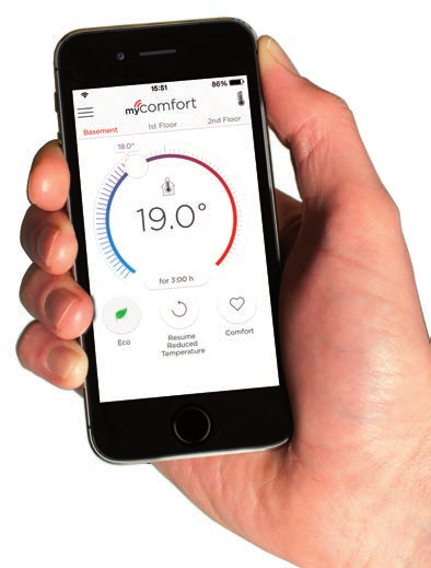 mycomfort varme kontrol app giver enhver bruger mulighed for hurtigt at indstille deres individuelle varmebehov hverdag fra enhver anerkendt smartphone eller tablet på en